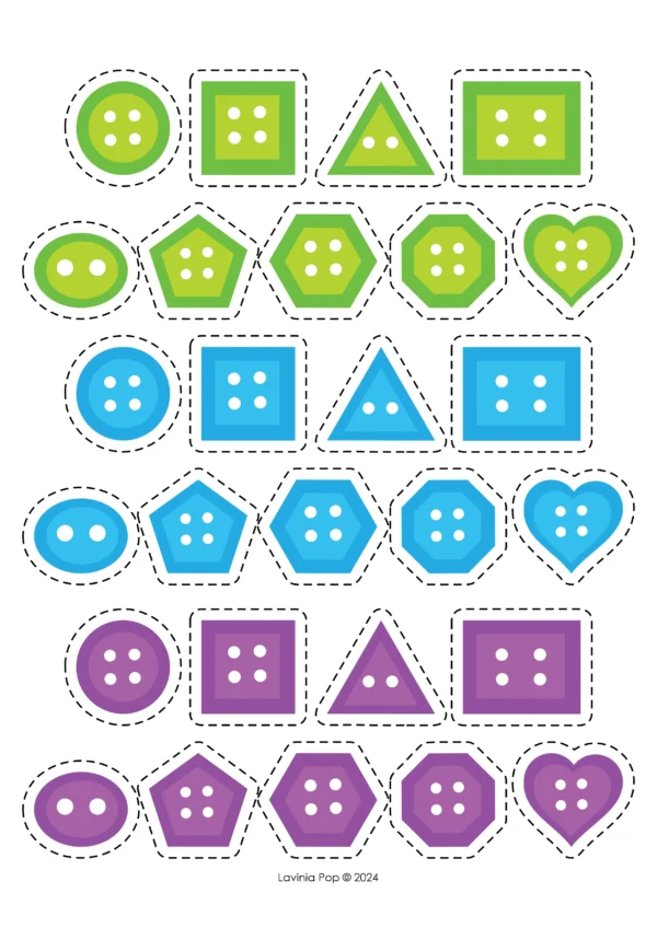 Buttons and Jars Shape Match | Shape Recognition and Sorting Activity