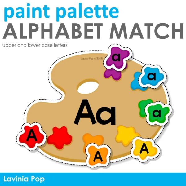 Alphabet Match Activity: Paint Palette | Upper and Lower Case Letter Recognition