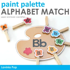 Alphabet Match Activity: Paint Palette | Upper and Lower Case Letter Recognition