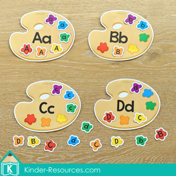 Alphabet Match Activity: Paint Palette | Upper and Lower Case Letter Recognition