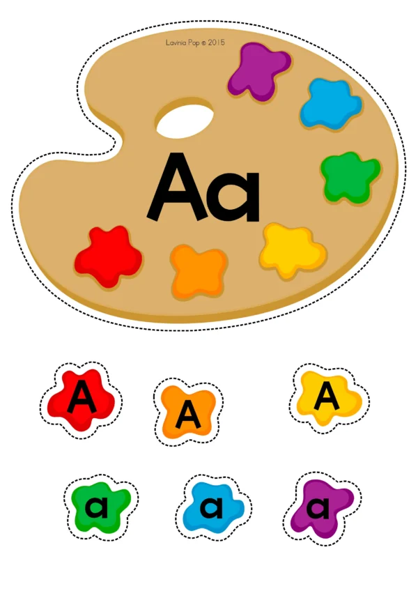 Alphabet Match Activity: Paint Palette | Upper and Lower Case Letter Recognition