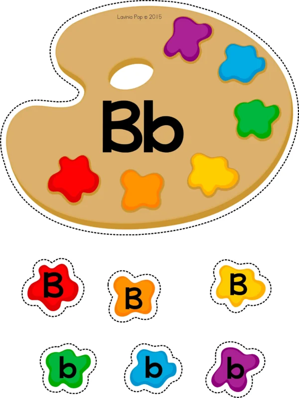 Alphabet Match Activity: Paint Palette | Upper and Lower Case Letter Recognition