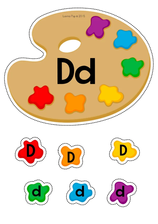 Alphabet Match Activity: Paint Palette | Upper and Lower Case Letter Recognition