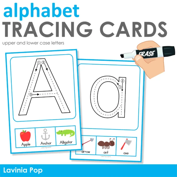 Alphabet Tracing Cards with Directional Arrows | Flash Cards | Posters