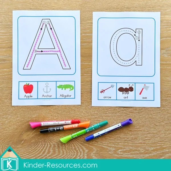 Alphabet Tracing Cards with Directional Arrows | Flash Cards | Posters