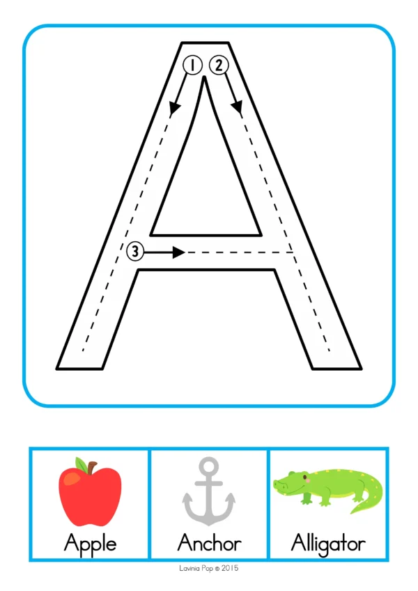 Alphabet Tracing Cards with Directional Arrows | Flash Cards | Posters