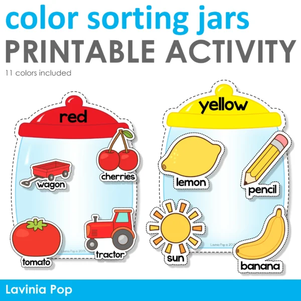 Color Sorting Jars Printable Activity