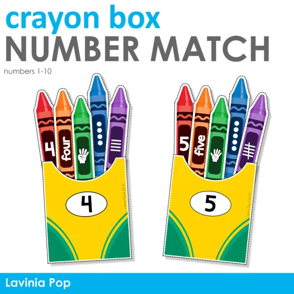 Number Match Crayon Box 1-10 | Printable Activity for Preschool and Kindergarten