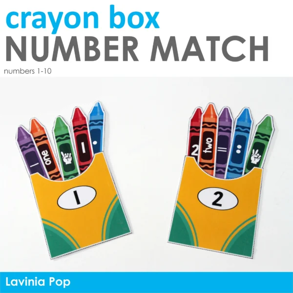 Number Match Crayon Box 1-10 | Printable Activity for Preschool and Kindergarten