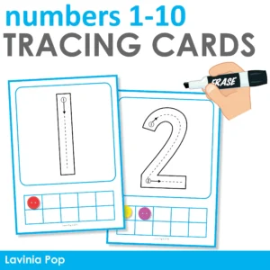 Number Tracing Cards with Ten Frames