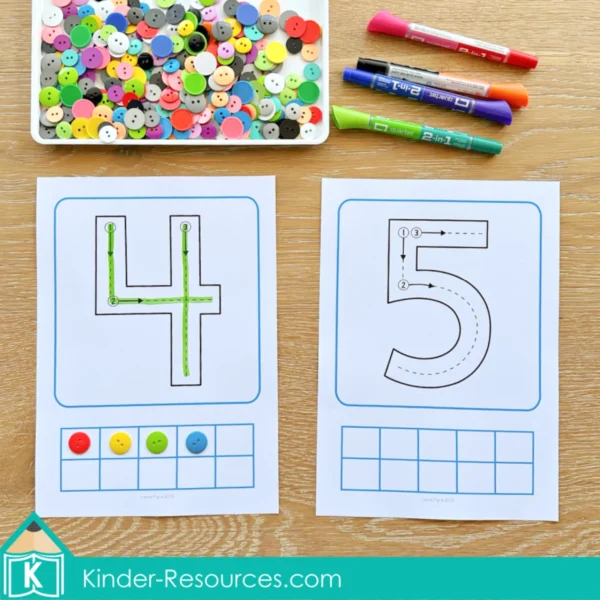 Number Tracing Cards with Ten Frames