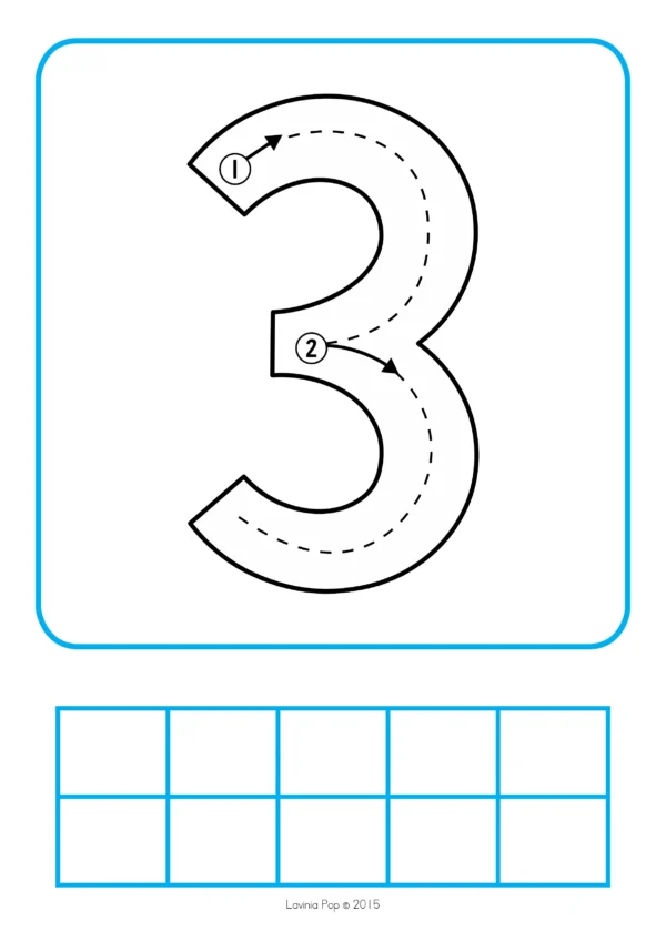 Number Tracing Cards with Ten Frames