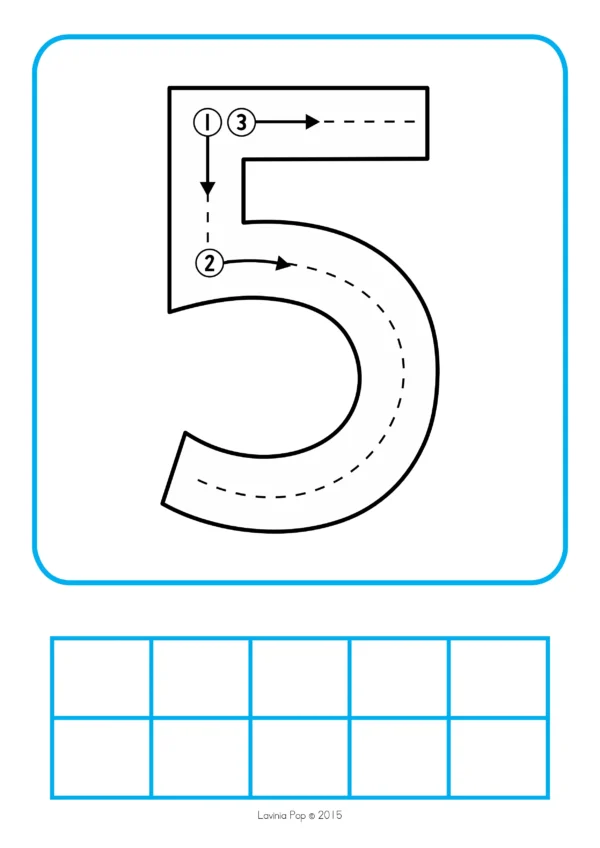 Number Tracing Cards with Ten Frames