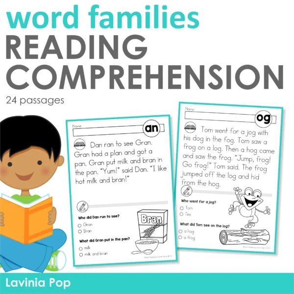 Word Family Reading Comprehension Passages | CVC and CCVC