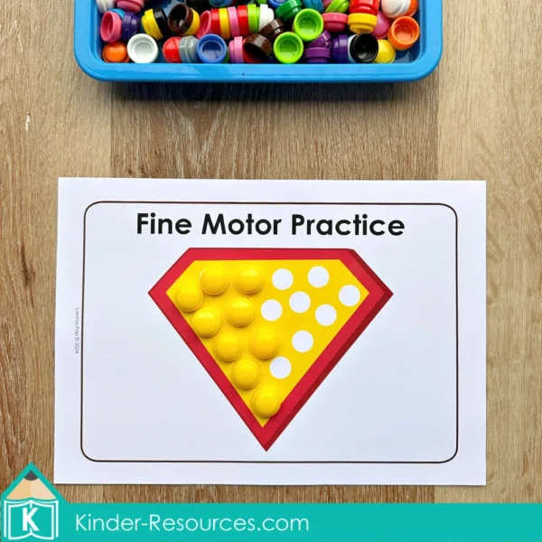 Superhero Preschool Center Activities. Fine motor printable activity