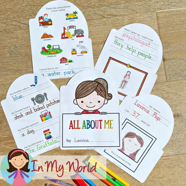 All About Me Shaped Writing Book