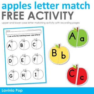 FREE Apples Letter Match | Back to School Center Activity