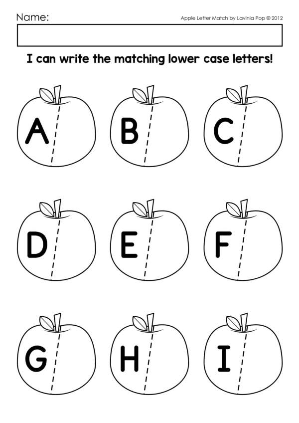 FREE Apples Letter Match | Back to School Center Activity