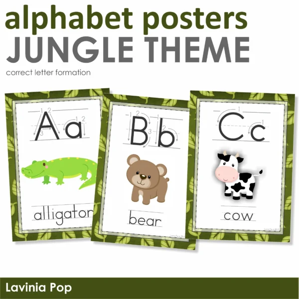 FREE Alphabet Posters with Correct Letter Formation | Jungle Theme