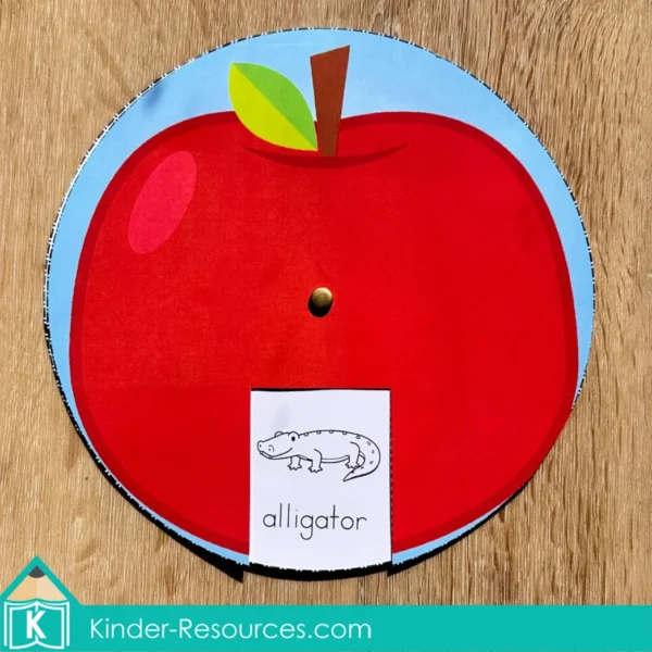 Alphabet Wheels Beginning Sounds. Alligator