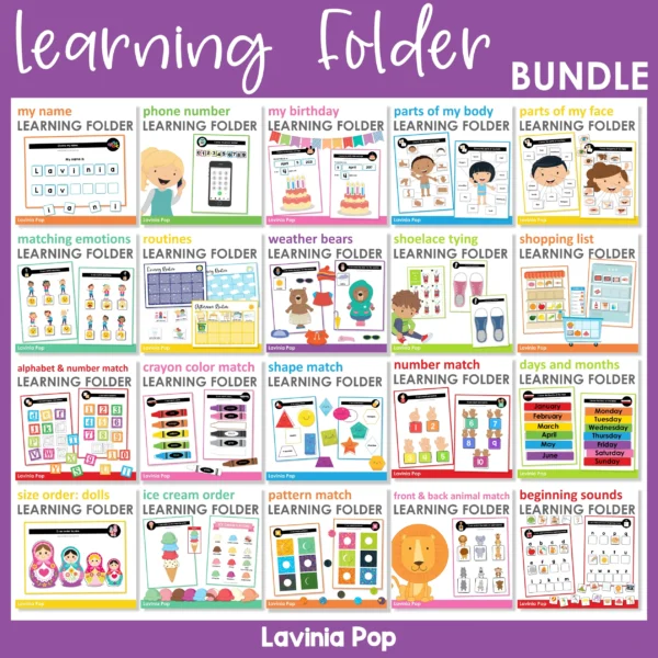 Learning Folder Toddler Binder Busy Book | Printable Preschool Activities