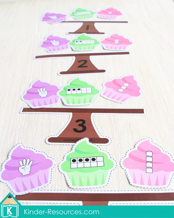 Community Helpers Printable Center Activities for Preschool. Cupcake Number Sense