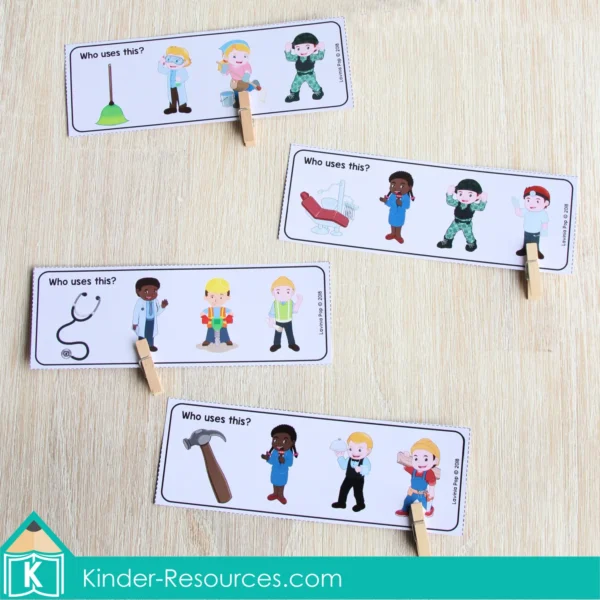 Community Helpers Printable Center Activities for Preschool. Who Uses This