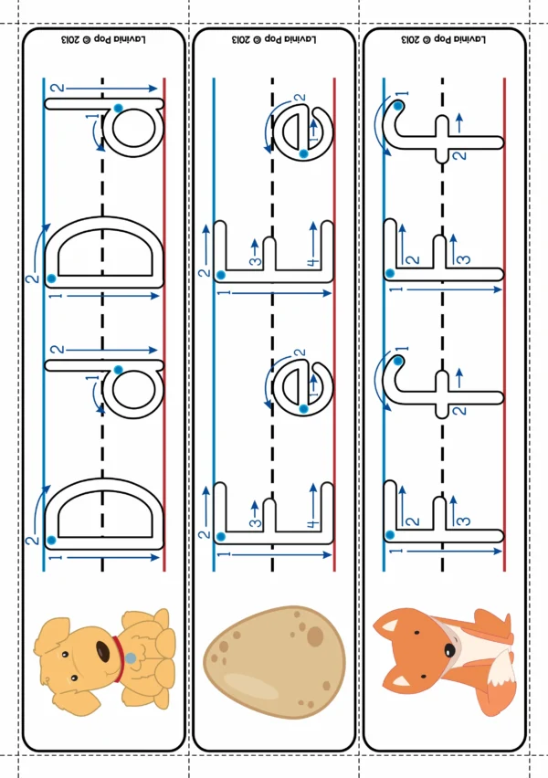 Alphabet Tracing Cards with Directional Arrows Autumn Theme