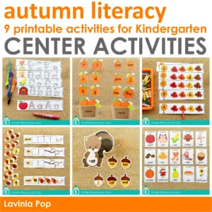 Printable LITERACY Center Activities for Kindergarten | Autumn / Fall