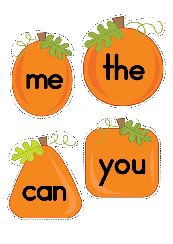 Pumpkin Sorting Letters and Words Printable Activity