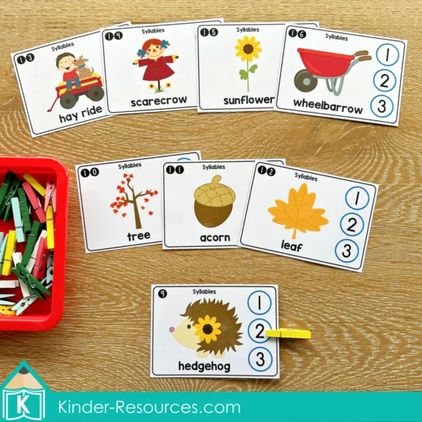 Autumn | Fall Syllables Printable Activity Cards