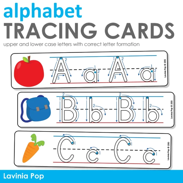 Alphabet Tracing Cards with Correct Formation | Upper and Lower Case Letters