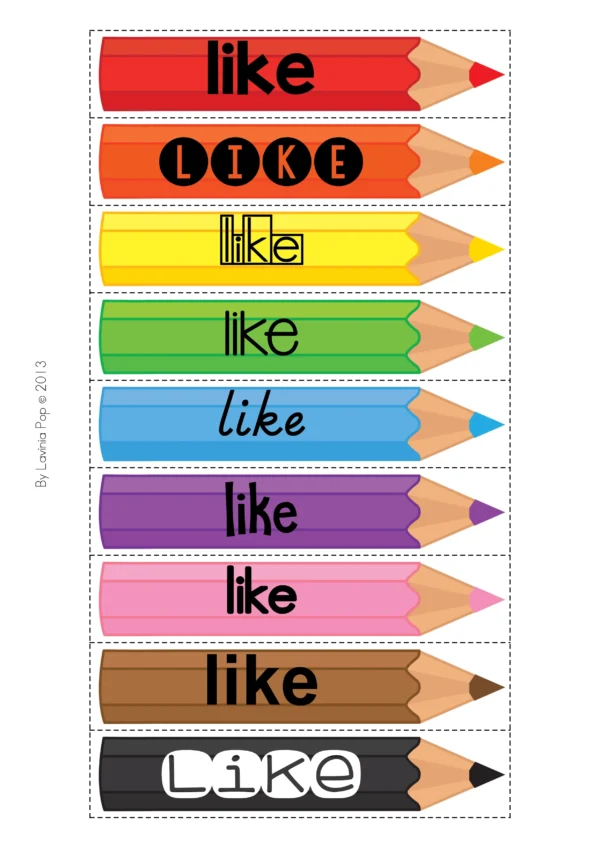 Sight Word Sorting Activity | Colored Pencils