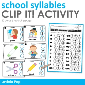 Syllables Clip It! Activity | School Theme