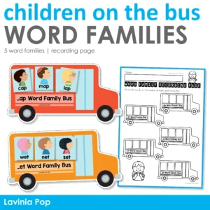 Children on the Bus Word Family Sorting Activity