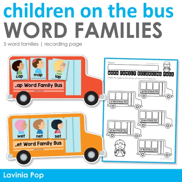 Children on the Bus Word Family Sorting Activity