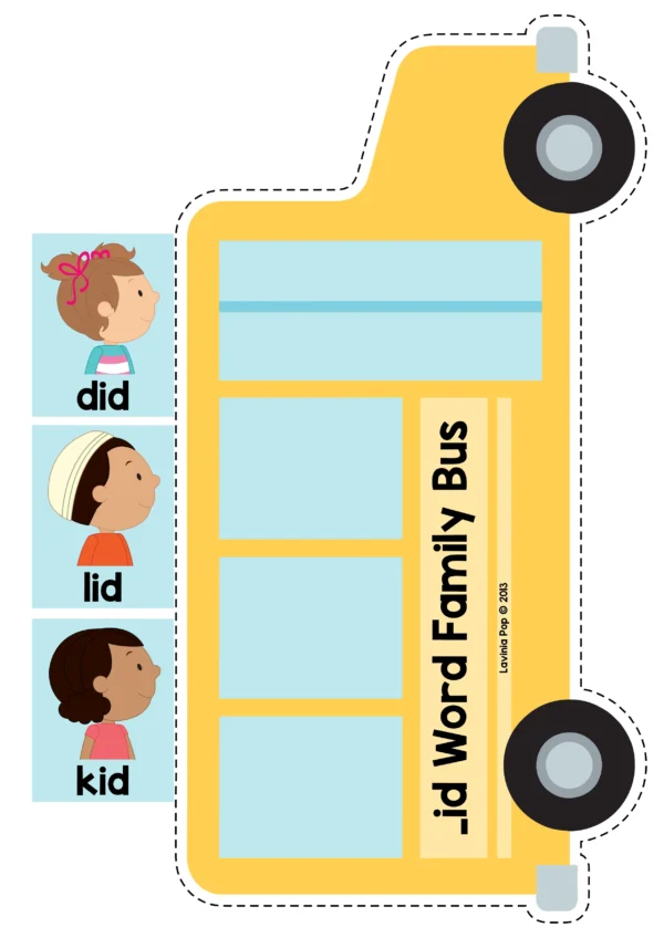 Children on the Bus Word Family Sorting Activity