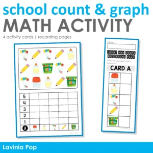 School Count and Graph Math Center Activity for Kindergarten