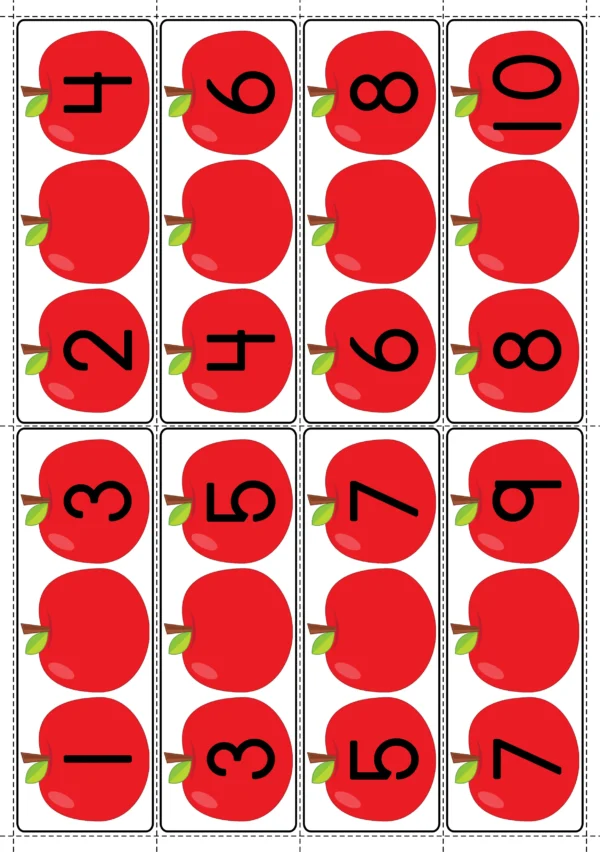 Missing Numbers 1-20 | Apple Theme Math Center Activity for Kindergarten