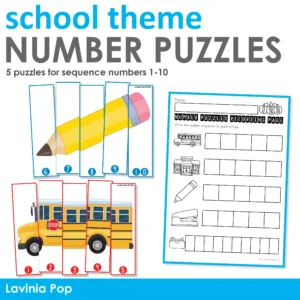 Number Puzzles 1-10 Printable Activity | School Theme