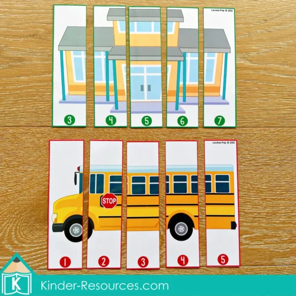 Number Puzzles 1-10 Printable Activity | School Theme