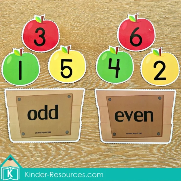 Apple Odd and Even Sorting Activity for Kindergarten