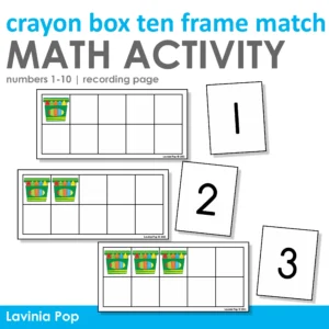 Crayon Box Ten Frame Match Printable Activity | Numbers 1-10