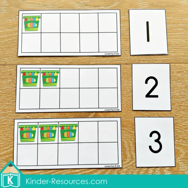 Crayon Box Ten Frame Match Printable Activity | Numbers 1-10