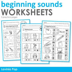 Beginning Sounds Worksheets for Kindergarten