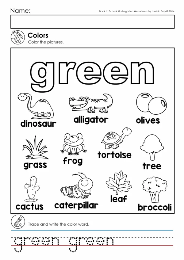 Colors Coloring Pages for Kindergarten | Back to School