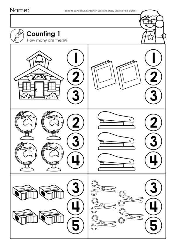 Numbers and Counting Worksheets for Kindergarten | Back to School