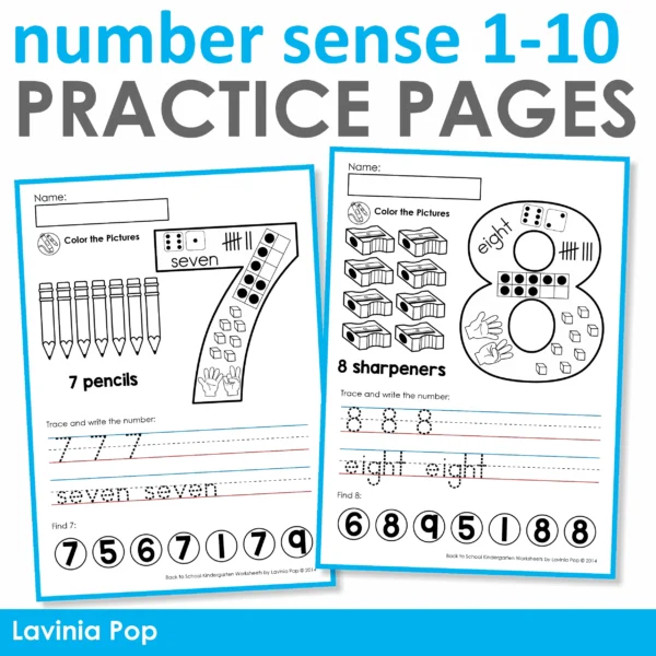 Numbers Sense Practice Pages 1-10 | Kindergarten Worksheets