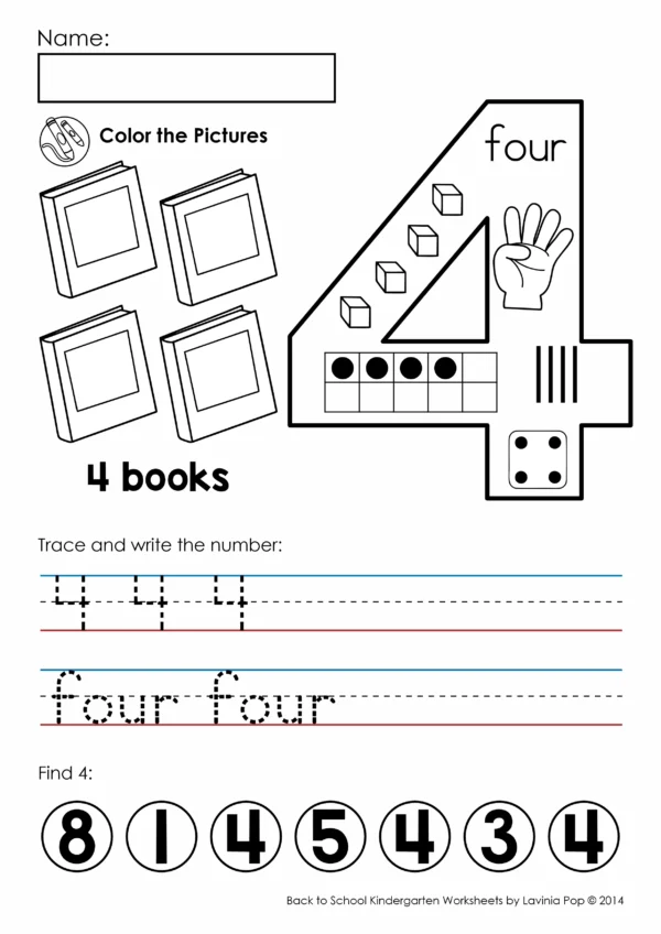 Numbers Sense Practice Pages 1-10 | Kindergarten Worksheets