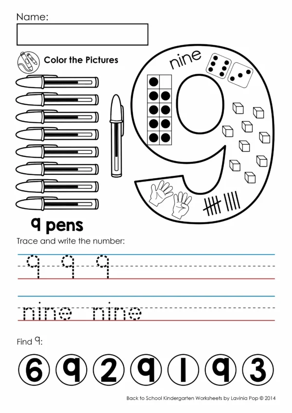 Numbers Sense Practice Pages 1-10 | Kindergarten Worksheets